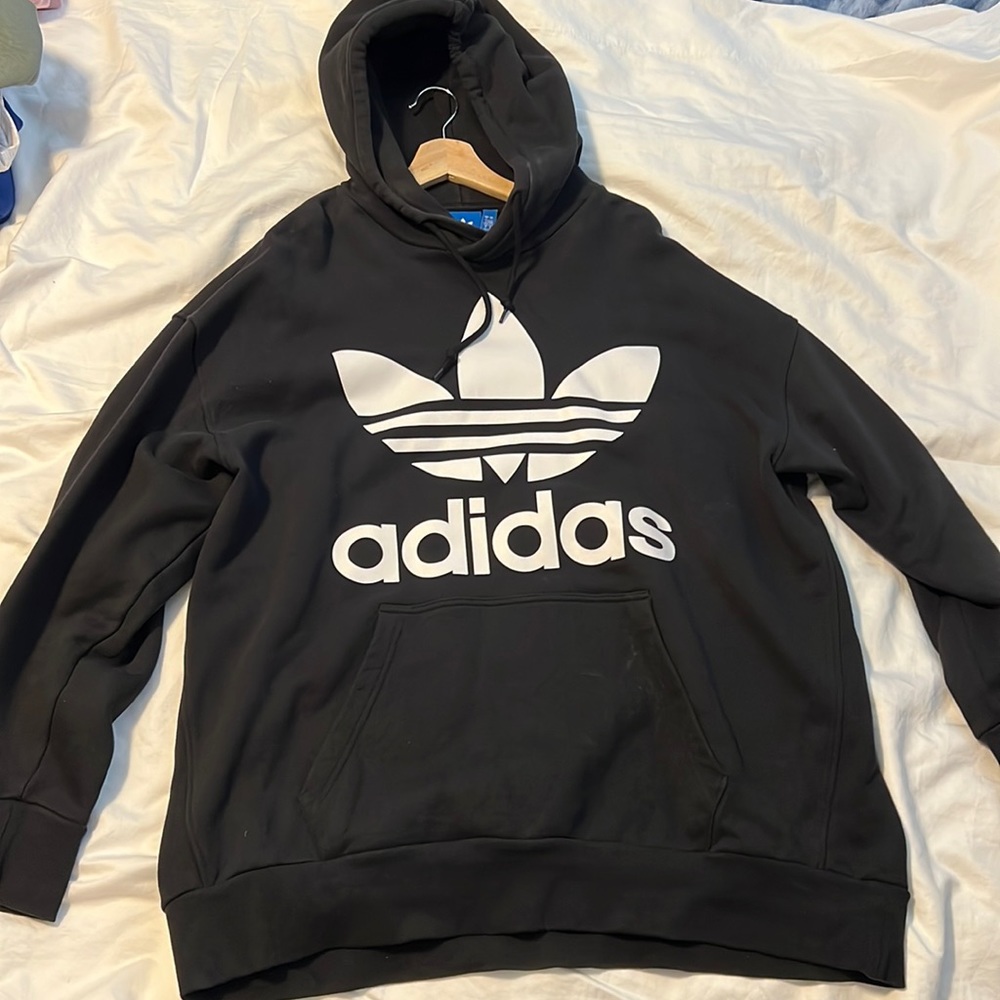 Black Adidas Oversized Trefoil Hoodie
